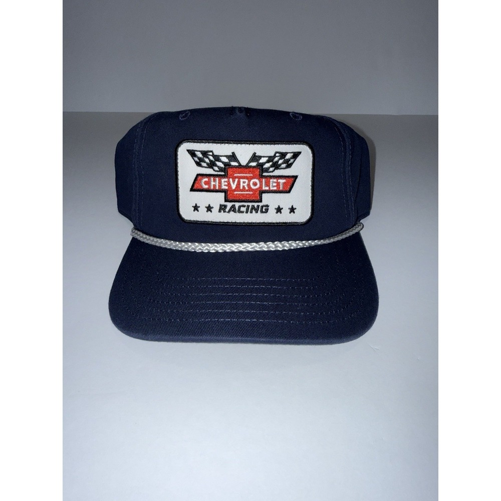 Chevrolet Racing Rope Snapback Hat GM Licensed Navy Cap Adult Red Logo Gift NWT